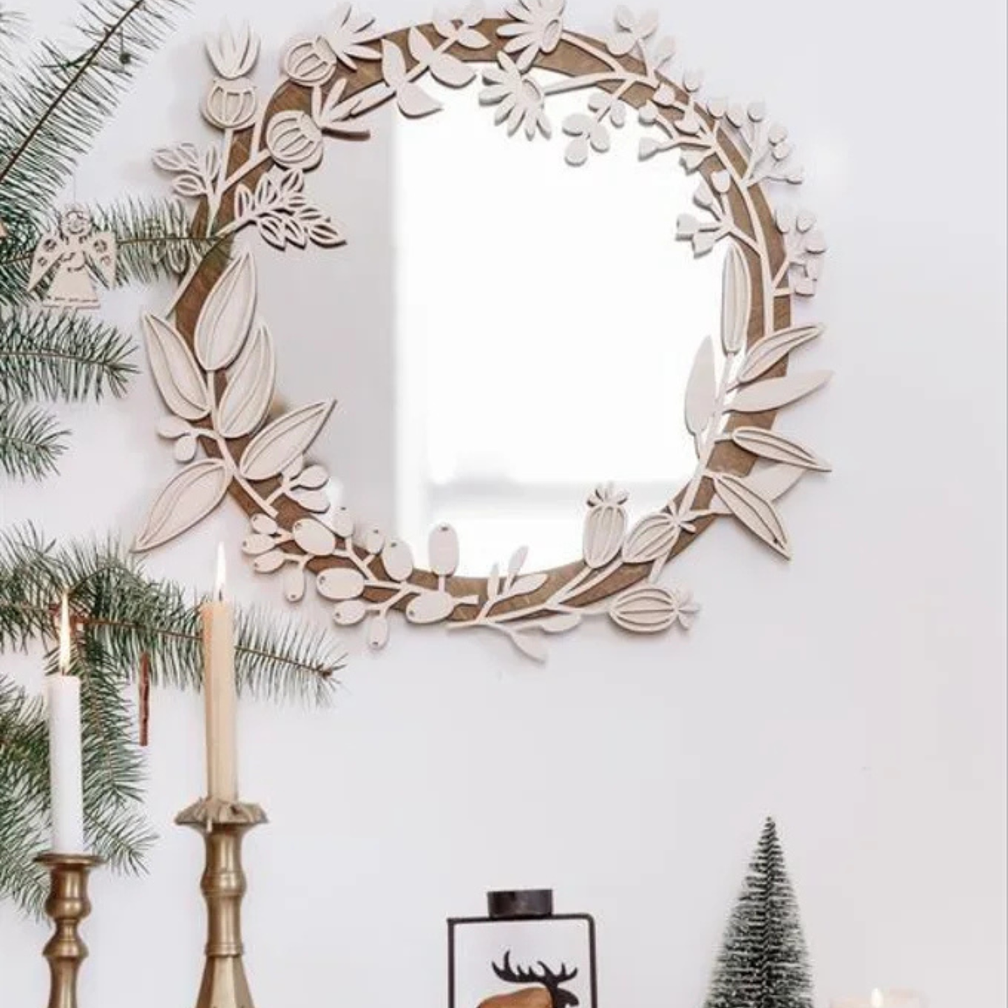 Miroir décoratif en forme de fleur – une touche chaleureuse pour votre intérieur